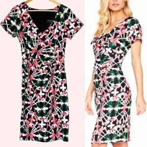 Paper Dolls Dress Floral Sheath Floral Bloom Wedding Guest Summer Faux Wrap Ruch